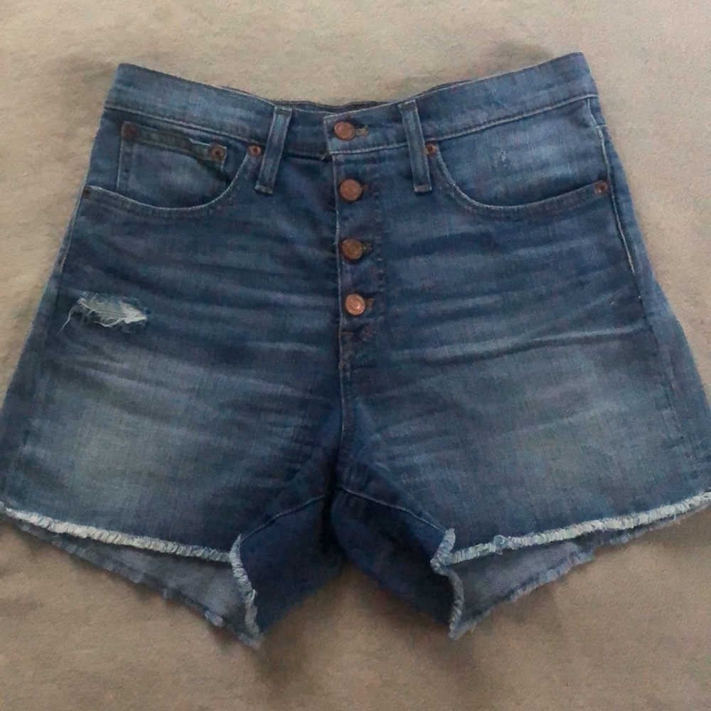 J. Crew High Waist button denim shorts
